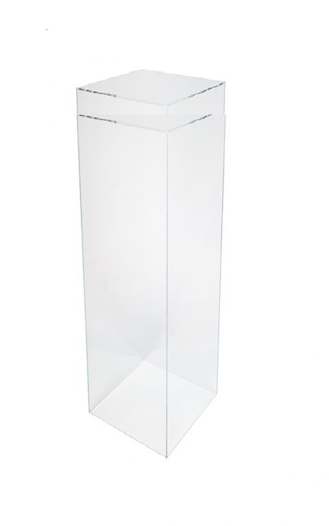 Clear Acrylic Plinth with Drip Tray Hire
