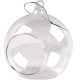 Clear glass open front bauble hire