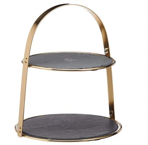 Gold 2-Tiered Slate Stand