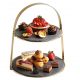 Gold 2-Tiered Slate Stand (with cakes)