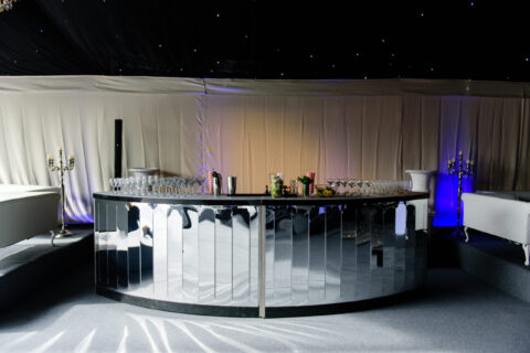 Mirrored Semi Circular Bar Hire