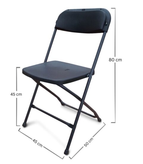 Folding Event Chair - Black Dimensions